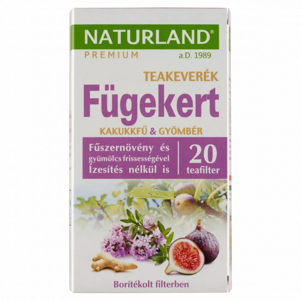 Naturland Premium Fügekert füge ízesítésű teakeverék gyömbérrel és kakukkfűvel 20 filter 30 g