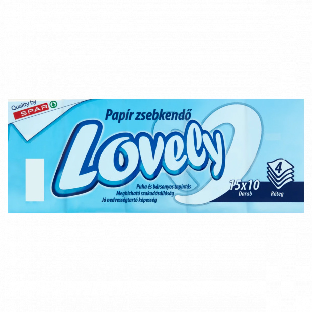 Lovely papír zsebkendő 4 rétegű 15 x 10 db 