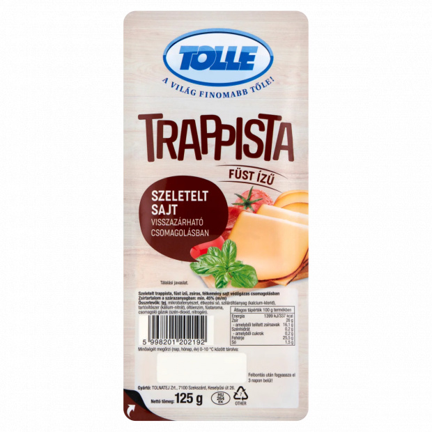 Tolle füst ízű szeletelt trappista sajt 125 g
