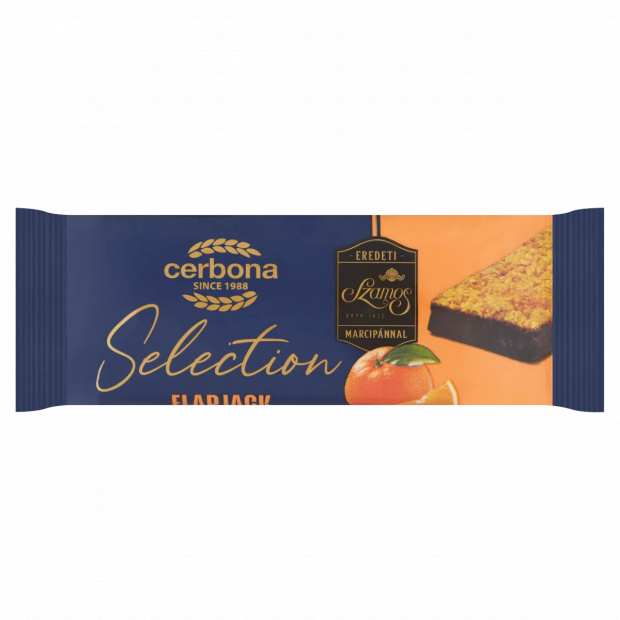 Cerbona Selection Flapjack zabszelet narancsos marcipánnal, kakaós bevonó talppal 40 g Cerbona Selection Flapjack zabszelet narancsos marcipánnal, kakaós bevonó talppal 40 g