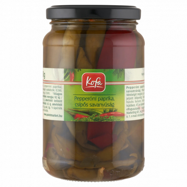 Kofa pepperóni paprika, csípős savanyúság 350 g Kofa pepperóni paprika, csípős savanyúság 350 g