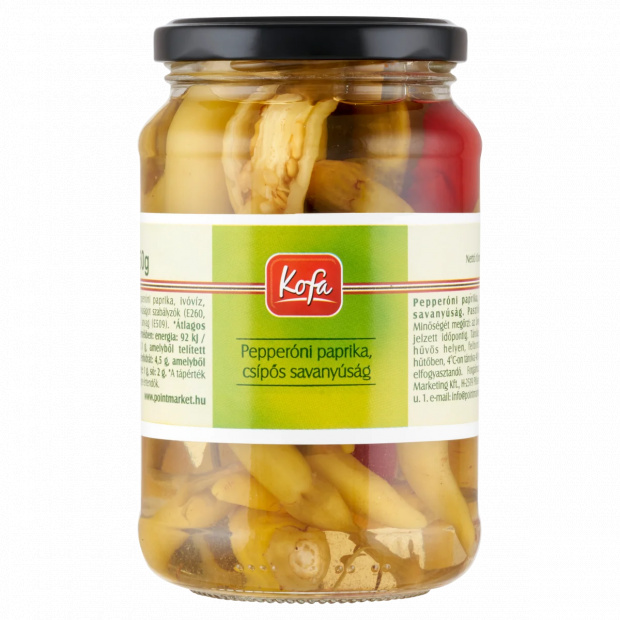 Kofa pepperóni paprika, csípős savanyúság 350 g