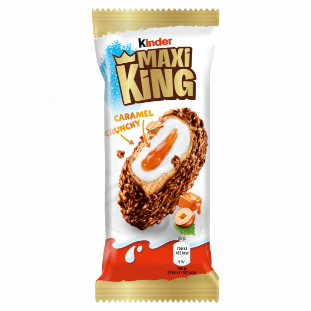 Kinder Maxi King lágy karamellás és tejes krémmel töltött ostya 35 g