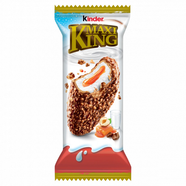 Kinder Maxi King lágy karamellás és tejes krémmel töltött ostya 35 g Kinder Maxi King lágy karamellás és tejes krémmel töltött ostya 35 g