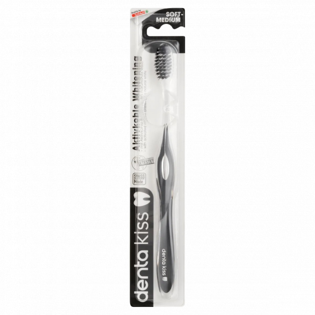 Denta Kiss Soft-Medium aktívszenes fehérítő fogkefe