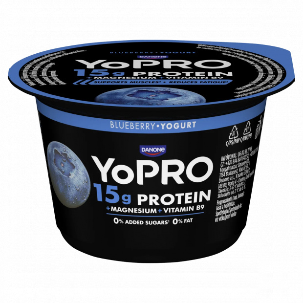 Danone YoPro sovány joghurt áfonyával, édesítőszerekkel, magnéziummal és folsavval 160 g Danone YoPro sovány joghurt áfonyával, édesítőszerekkel, magnéziummal és folsavval 160 g