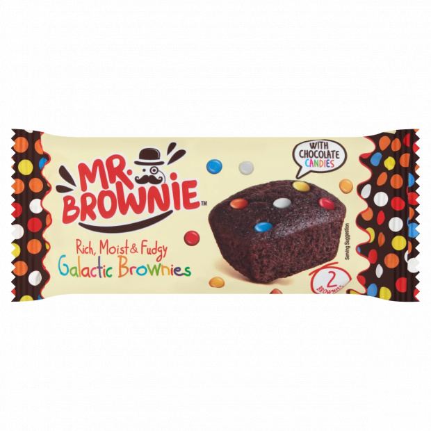 Mr. Brownie sütemény színes cukorbevonatos tejcsokoládé drazséval 50 g