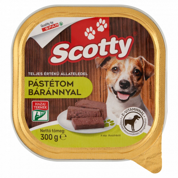 Scotty pástétom teljes értékű állateledel felnőtt kutyák számára báránnyal 300 g 