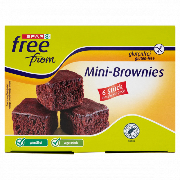 SPAR free from Mini-Brownies gluténmentes csokoládés sütemény csokoládédarabokkal 222 g