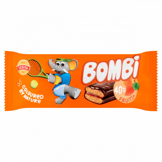 Bombi kakaós bevonómasszába mártott puszedli sárgabarackos töltelékkel 50 g Bombi kakaós bevonómasszába mártott puszedli sárgabarackos töltelékkel 50 g