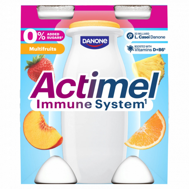 Danone Actimel vegyes gyümölcsízű sovány joghurtalapú ital B6- és D-vitaminnal 4 x 100 g (400 g) Danone Actimel vegyes gyümölcsízű sovány joghurtalapú ital B6- és D-vitaminnal 4 x 100 g (400 g)