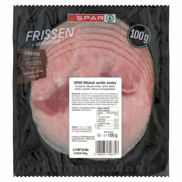 SPAR Frissen Szeletelve Milánói sertés sonka 100 g 