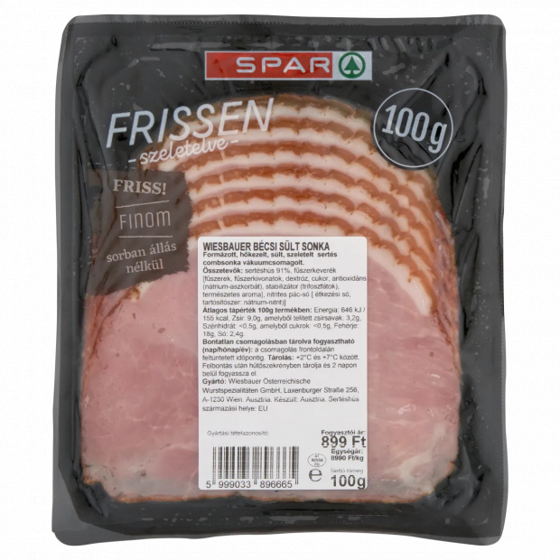 SPAR Frissen Szeletelve Wiesbauer bécsi sült sonka 100 g