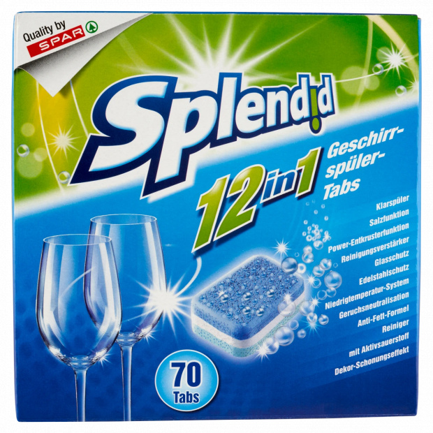 Splendid 12in1 mosogatógép tabletta 70 x 19 g (1,33 kg)