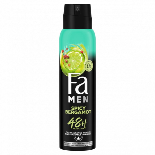 Fa Men Spicy Bergamot deospray bergamott illattal 150 ml Fa Men Spicy Bergamot deospray bergamott illattal 150 ml