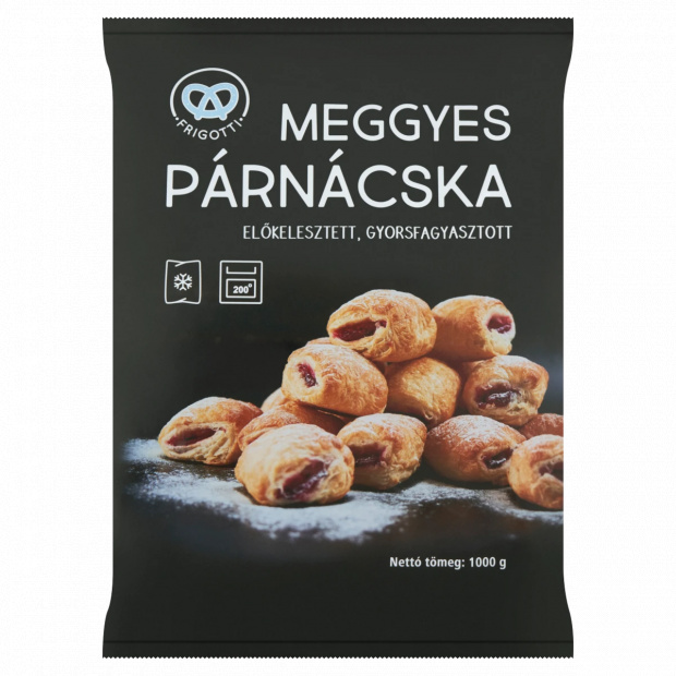 Frigotti előkelesztett, gyorsfagyasztott meggyes párnácska 1000 g Frigotti előkelesztett, gyorsfagyasztott meggyes párnácska 1000 g
