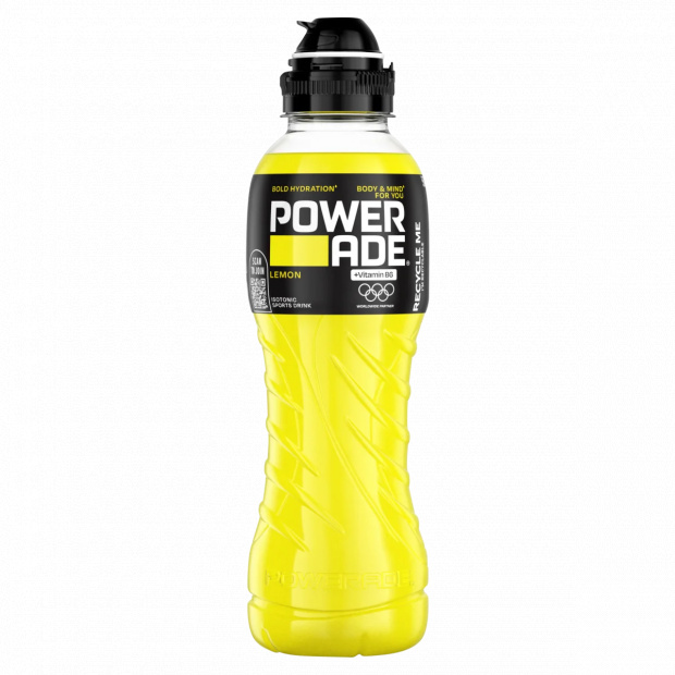 Powerade Lemon szénsavmentes, citromízű izotóniás sportital cukorral és édesítőszerekkel 500 ml