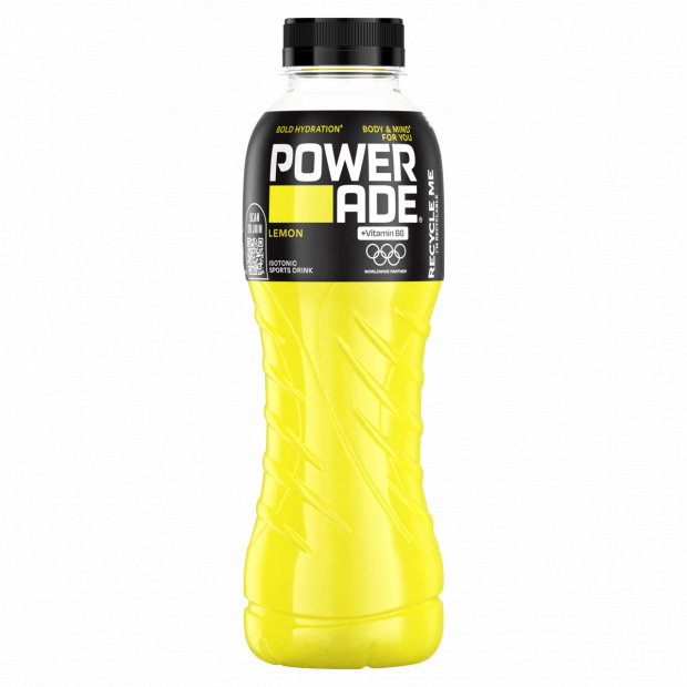 Powerade Lemon szénsavmentes, citromízű izotóniás sportital cukorral és édesítőszerekkel 500 ml