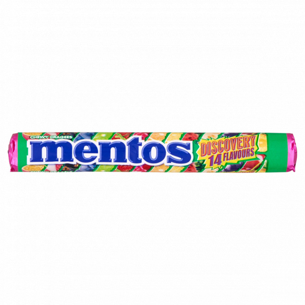 Mentos Discovery 14 Flavours vegyes gyümölcs ízű cukordrazsé 37,5 g 