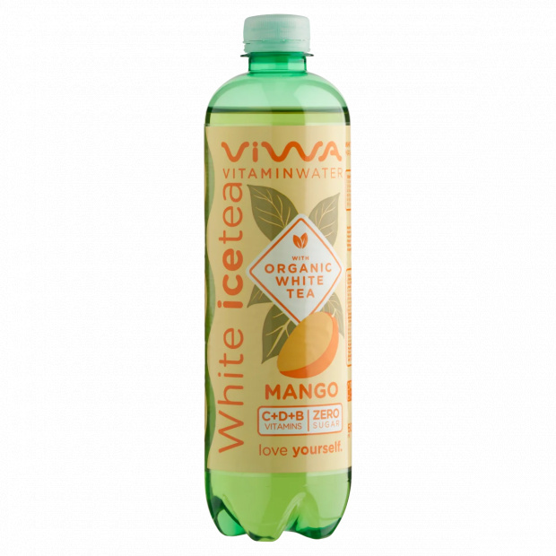 Viwa Vitaminwater mangó ízű energia-, szénsavmentes üdítőital organikus fehér tea kivonattal 600 ml