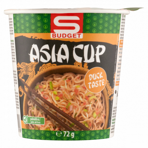 S-Budget Asia Cup kacsahús ízű instant tésztaétel ízesítő keverékkel 72 g S-Budget Asia Cup kacsahús ízű instant tésztaétel ízesítő keverékkel 72 g