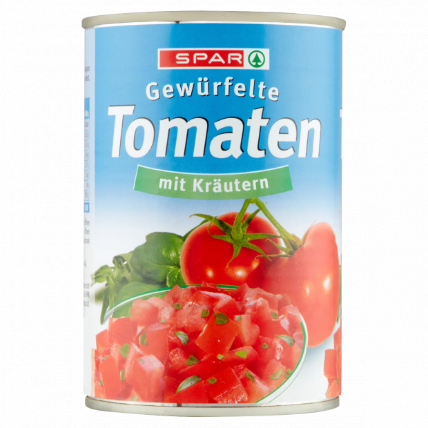 SPAR darabolt paradicsom fűszernövényekkel paradicsomlében 400 g SPAR darabolt paradicsom fűszernövényekkel paradicsomlében 400 g