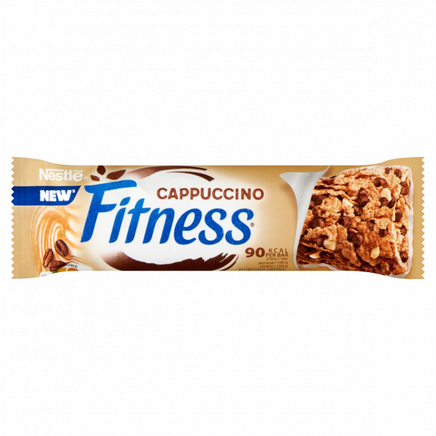 Nestlé Fitness cappuccino ízű gabonapehely-szelet fehér csokoládé darabokkal 23,5 g 