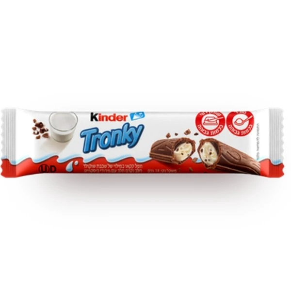 Kinder Tronky ropogós kakaós ostya tejes töltelékkel és kekszmorzsával 18 g