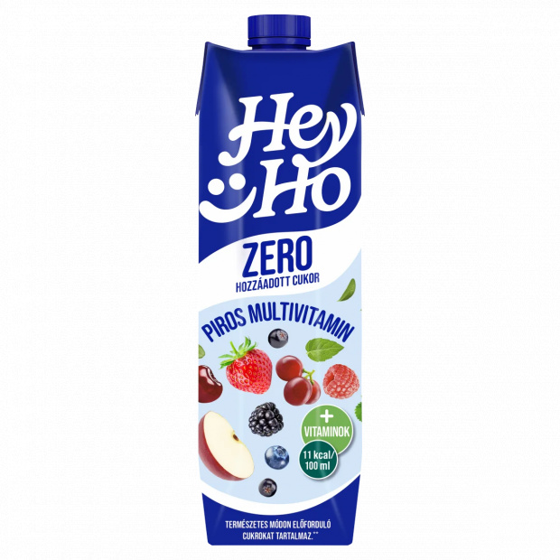 Hey-Ho Piros Multivitamin vegyes gyümölcsital édesítőszerrekkel és 5 vitaminnal 1 l