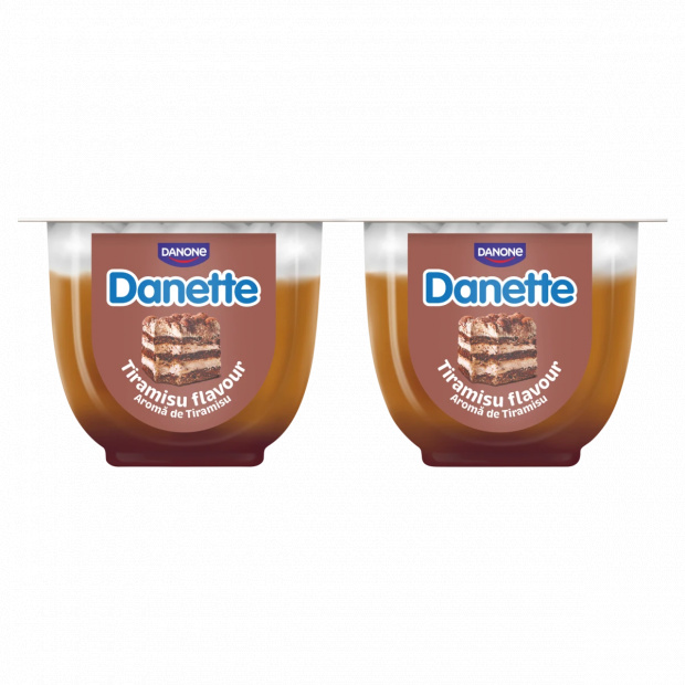 Danette tiramisuízű réteges tejdesszert, kávé- és csokoládé ízű rétegekkel 4 x 90 g (360 g)