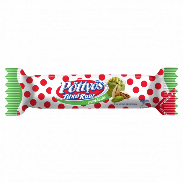 Pöttyös Túró Rudi túródesszert kakaós étbevonattal, pisztáciás töltelékkel 35 g