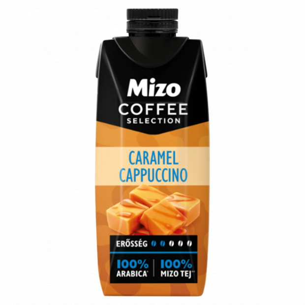 Mizo Coffee Selection Caramel Cappuccino UHT zsírszegény, karamelles kávés tej 250 ml