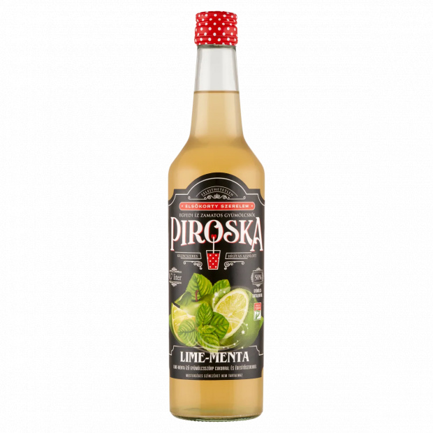 Piroska lime-menta ízű gyümölcsszörp cukorral és édesítőszerekkel 0,7 l