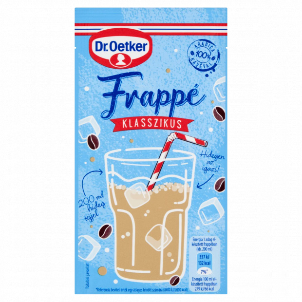Dr. Oetker Frappé klasszikus instant italpor sovány tejporral és kávékivonattal 15 g