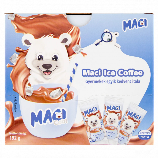 Maci Cool Ice Coffee azonnal oldódó cukrozott pótkávé kivonat 12 x 16 g (192 g)