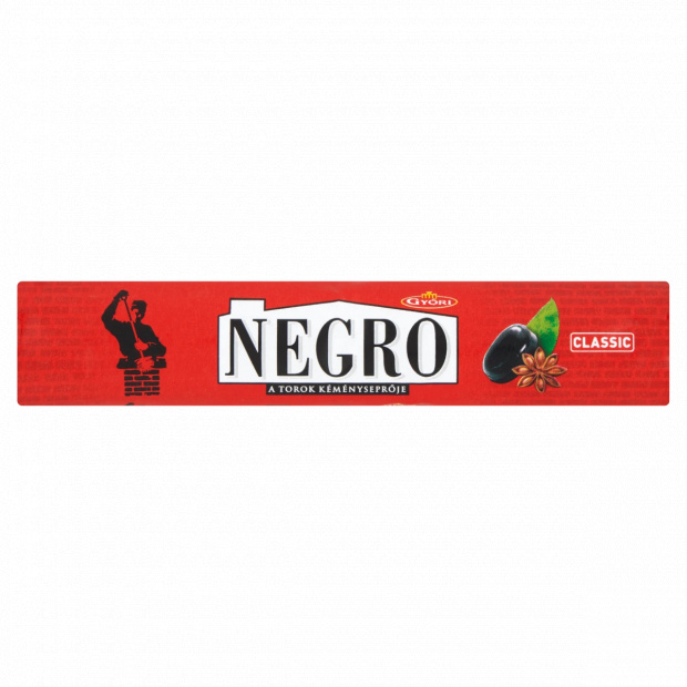 Győri Negro Classic mentol-ánizs ízű töltött keménycukorka 45 g Győri Negro Classic mentol-ánizs ízű töltött keménycukorka 45 g