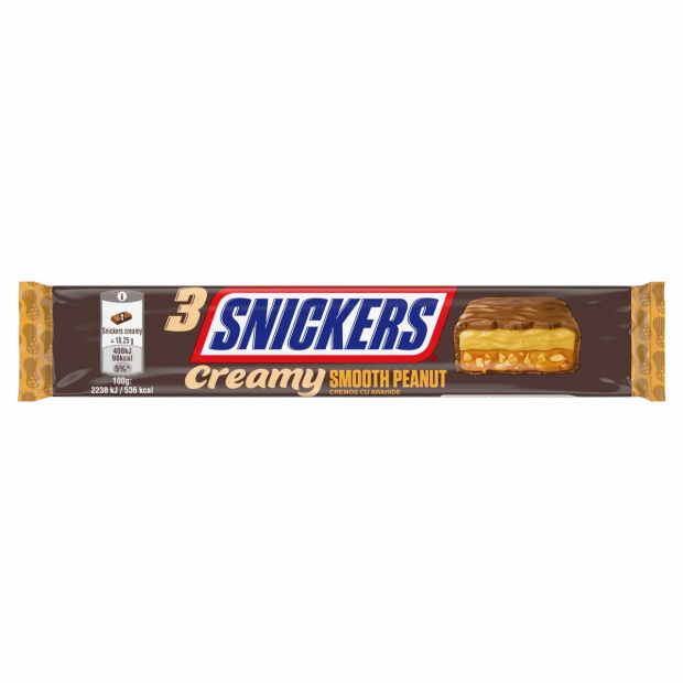 Snickers tejcsokoládé földimogyorókrémmel karamellával földimogyoró darabokkal 3 x 18,25 g (54,75 g)
