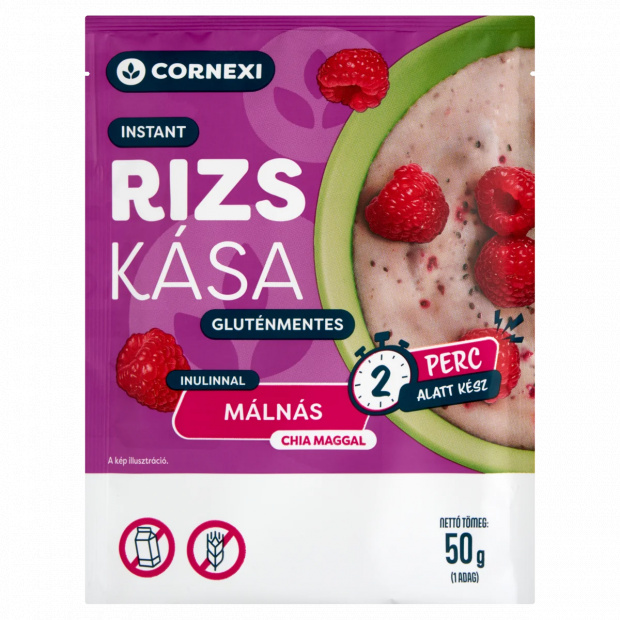 Cornexi gluténmentes málnás instant rizskása chia maggal és inulinnal 50 g