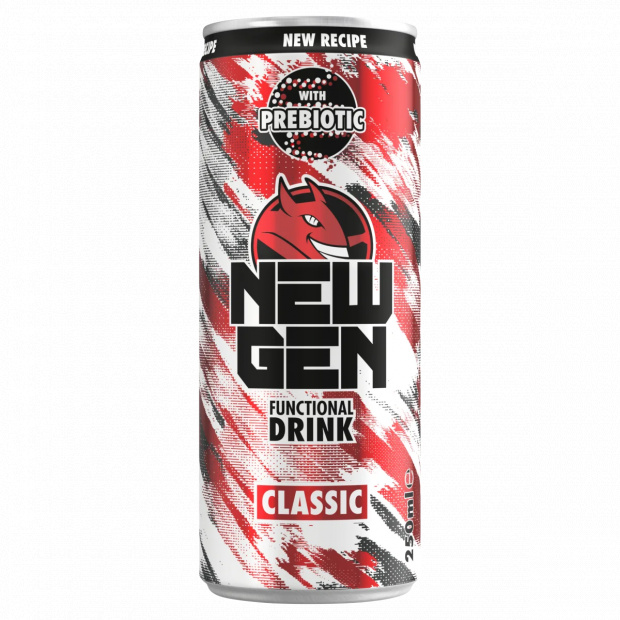 New Gen Classic tuttifruttiízű, koffeintartalmú, szénsavas, alkoholmentes ital 250 ml