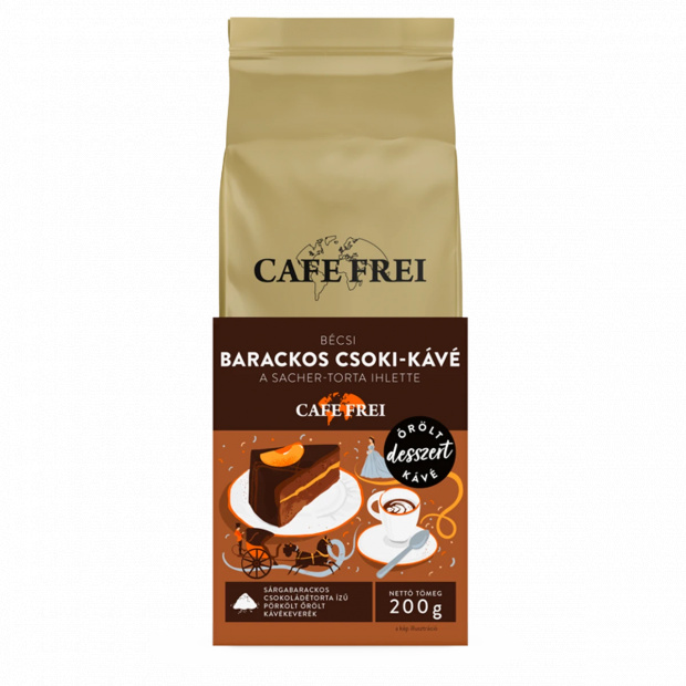 Cafe Frei sárgabarackos csokoládétorta ízű pörkölt őrölt kávékeverék 200 g