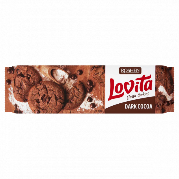 Roshen Lovita Classic Cookies kakaós teasütemény kakaós darabkákkal 150 g
