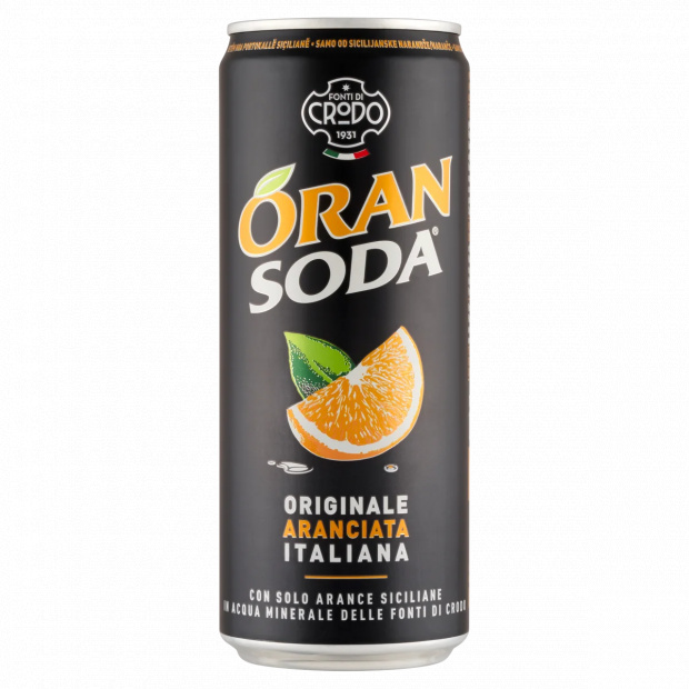 Fonti Di Crodo Oran Soda szénsavas narancs üdítőital 33 cl