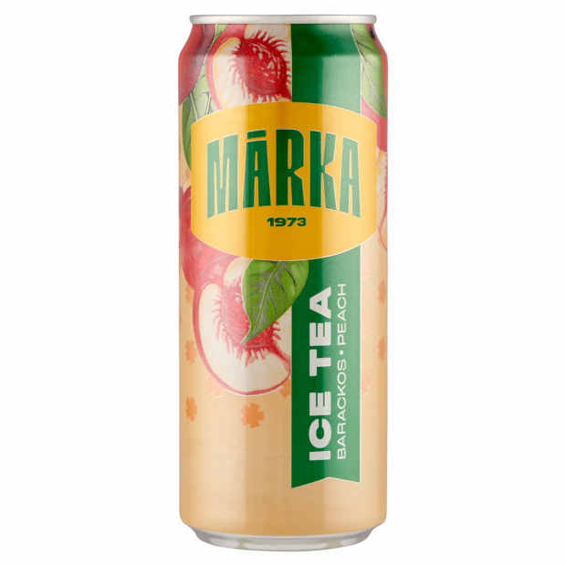 Márka őszíbarackízű szénsavmentes üdítőital fekete tea kivonattal és cukorral 0,33 l