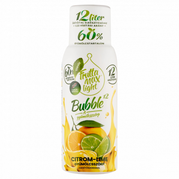 FruttaMax Light Bubble¹² citrom-lime gyümölcsszörp édesítőszerekkel 500 ml