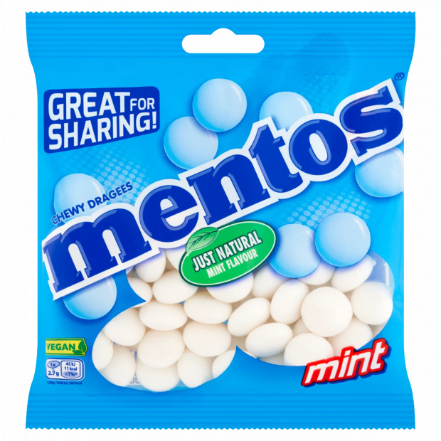 Mentos Mint mentolos ízesítésű cukordrazsé 150 g