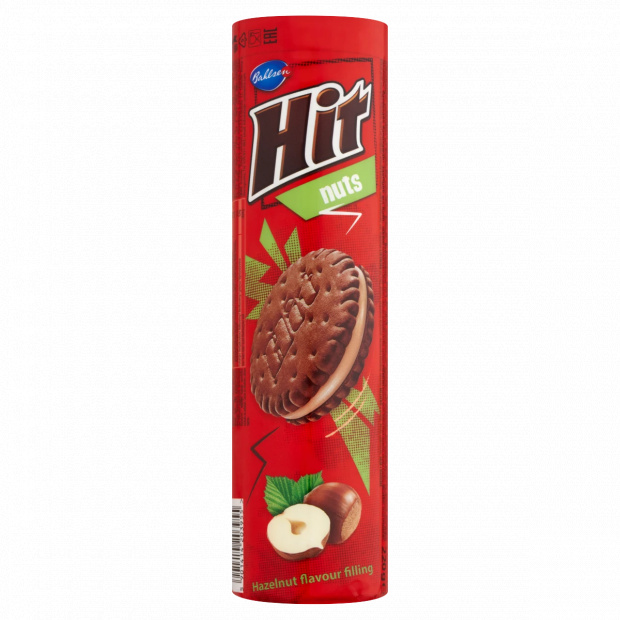 Bahlsen Hit szendvicskeksz mogyoró ízű töltelékkel 220 g Bahlsen Hit szendvicskeksz mogyoró ízű töltelékkel 220 g