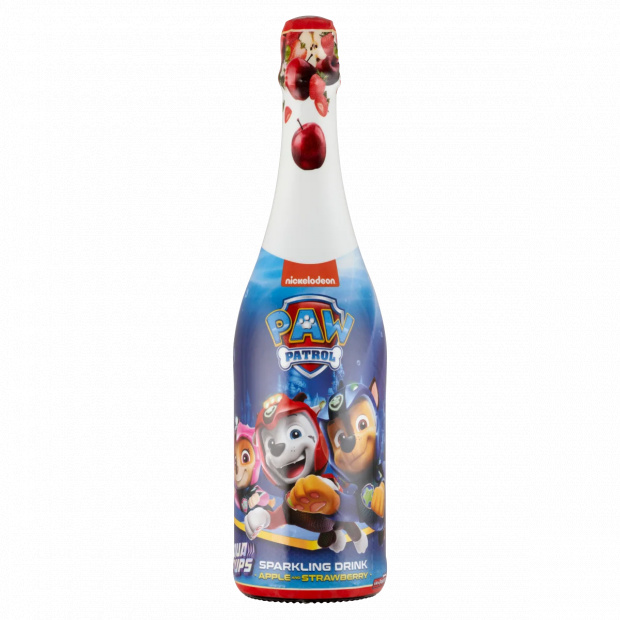 Paw Patrol szénsavas alma-eper ízű gyümölcsital cukorral és édesítőszerrel 0,75 l
