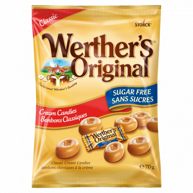 Werther\'s Original cukormentes tejszínes töltetlen keménycukorka édesítőszerekkel 70 g Werther\'s Original cukormentes tejszínes töltetlen keménycukorka édesítőszerekkel 70 g