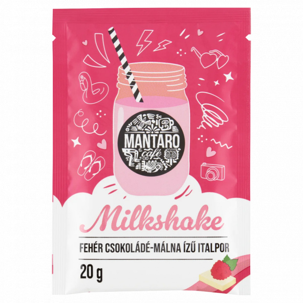 Mantaro Milkshake fehér csokoládé-málna ízű italpor 20 g