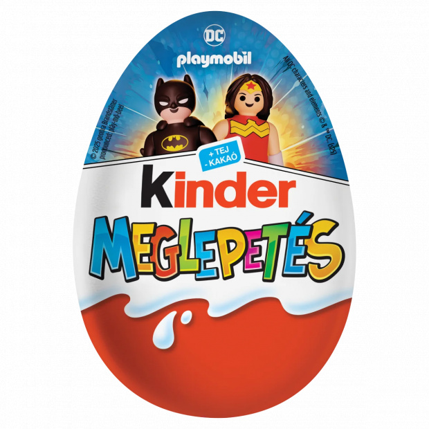 Kinder Meglepetés belső tejes réteggel bevont tejcsokoládé figura, belsejében meglepetéssel 20 g